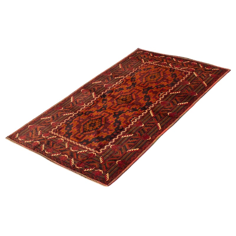 Teimani Red Rug 3'11" x 6'9" - 3'11 x 6'9