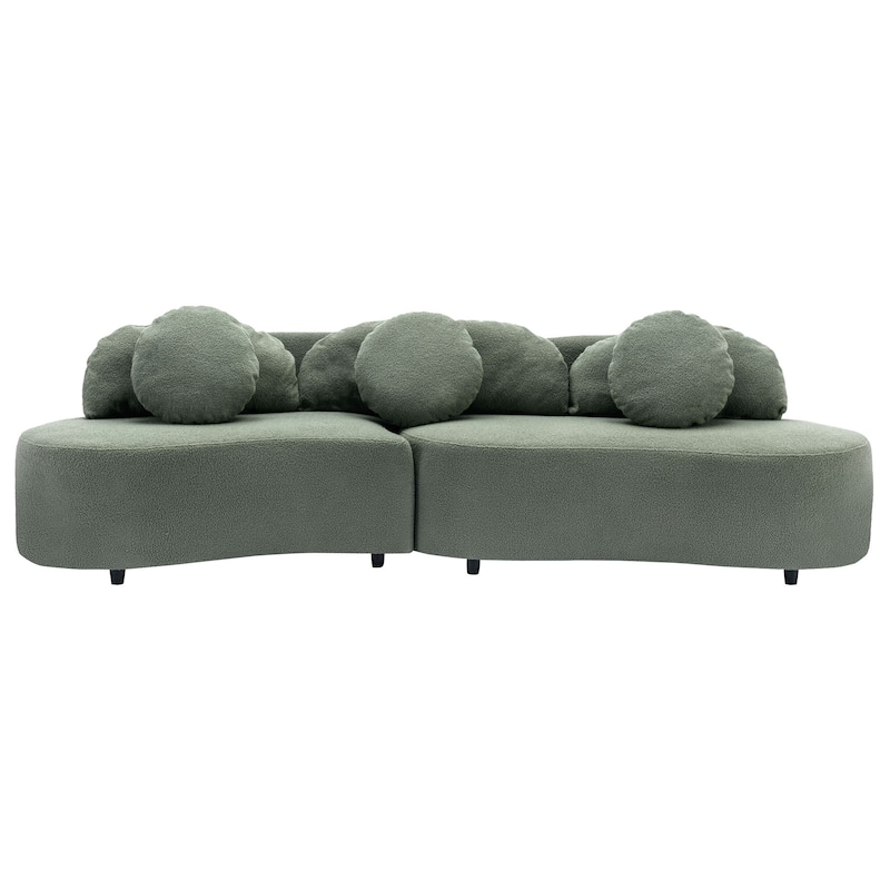 103.9" Modern Living Room Sofa Lamb Velvet Upholstered Couch Furniture for Home