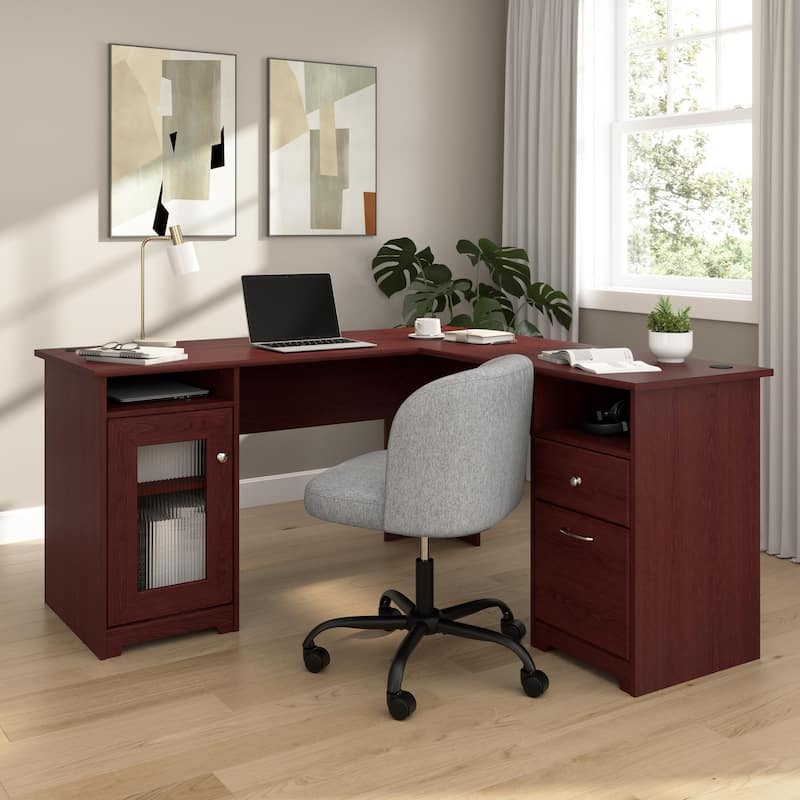 Cabot 60W L Shaped Computer Desk with Storage by Bush Furniture