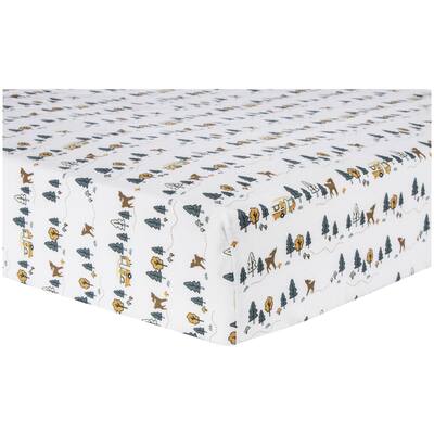 Forest Campers Deluxe Flannel Fitted Crib Sheet
