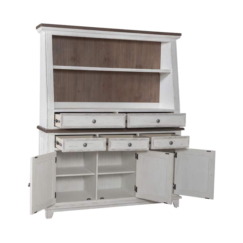 River Place Riverstone White & Tobacco Accent Server