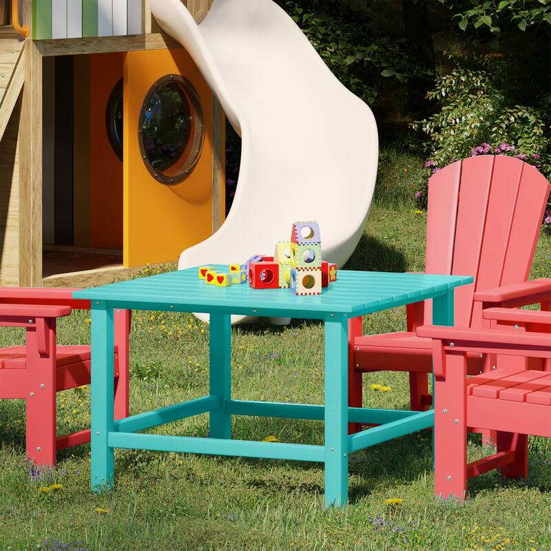 Polytrends Laguna Kids Outdoor 31" Square Poly Dining Table
