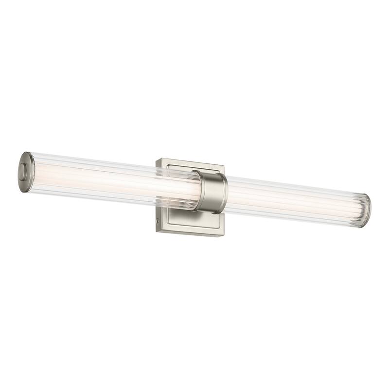 Kichler Lighting Laurene 26.5" Linear Bath Bar Medium LED with Clear Fluted Glass in Brushed Nickel