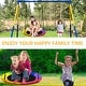 preview thumbnail 2 of 3, 2 Seat Swing Set for Backyard with 1 Saucer Swing Seat & 1 Belt Swing Seat - Multi-colorful
