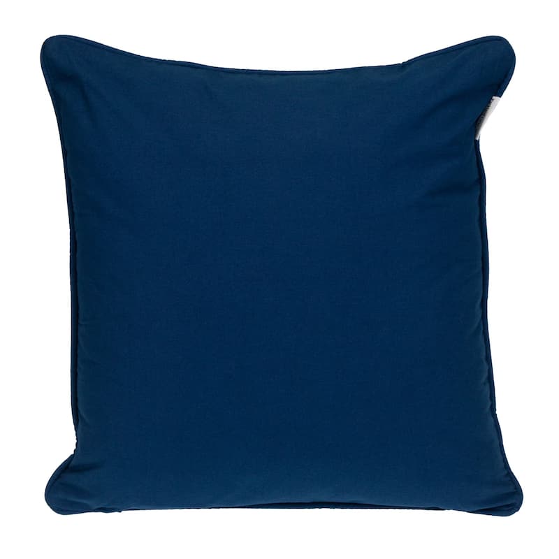 Square Interlocking Cotton Throw Pillow - 20" - Blue and White