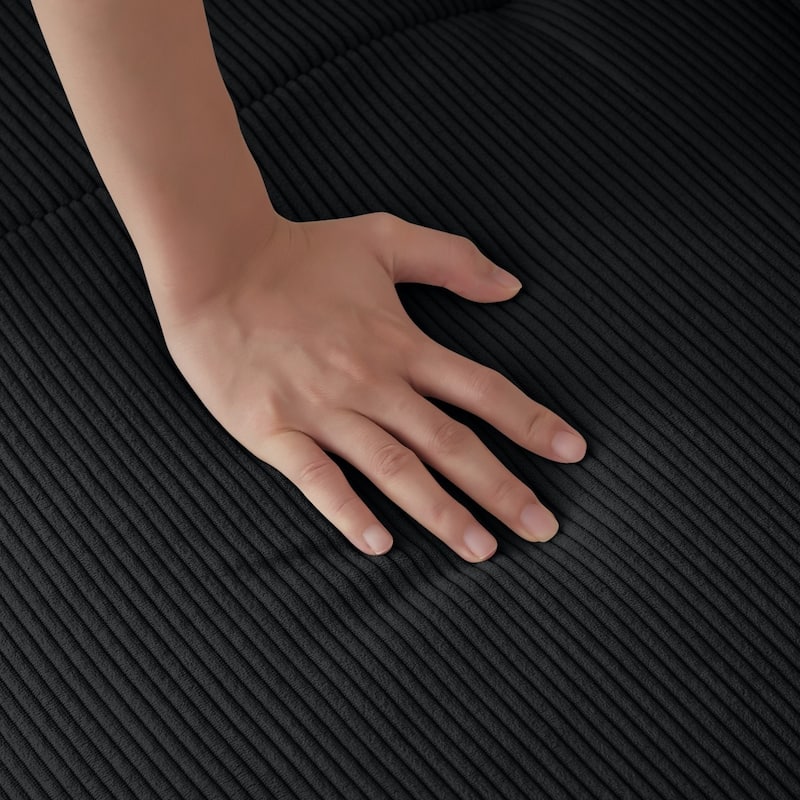 113" Modern L-Shaped Corduroy Modular Sectional Sofa with Movable Ottoman