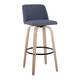 Option Blue Fabric/Black Round Footrest