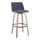 Option Blue Fabric/Black Round Footrest