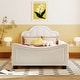 preview thumbnail 2 of 6, Low-Profile Platform Bed Grounded Bed in Velvet Frame - Twin - Beige