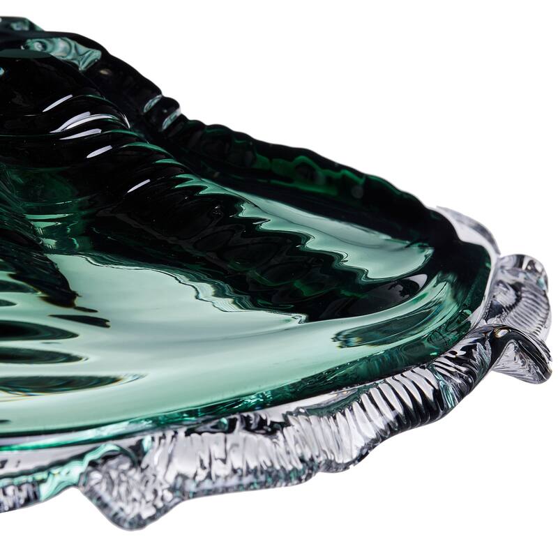 Cascade Petal Platter Scalloped Edge Glass Decorative Bowl for Home