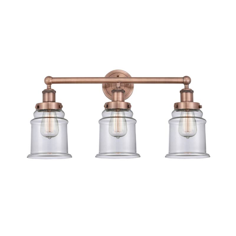 Innovations Lighting 616-3W-13-24 Canton Vanity Canton 3 Light 24" - Antique Copper / Clear
