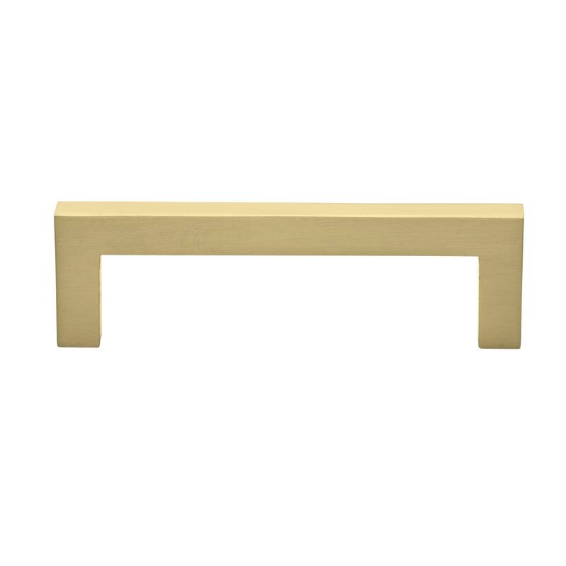Gliderite 3.75-inch Satin Gold Solid Square Bar Pull Handle Pack of 25