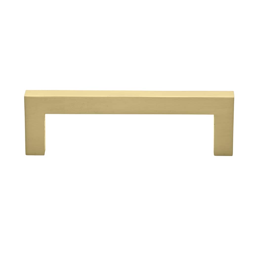 Gliderite 3.75-inch Satin Gold Solid Square Bar Pull Handle Pack of 25