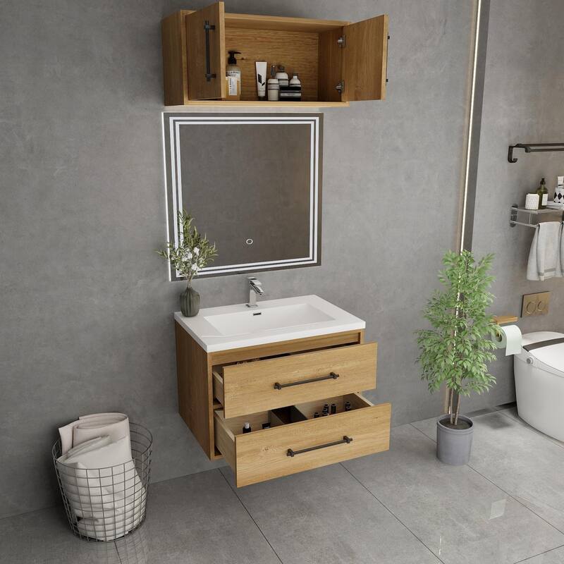 Victoria 30'' Wall-Mounted Vanity Set with Motion Sensor LED light Top Cabinet.