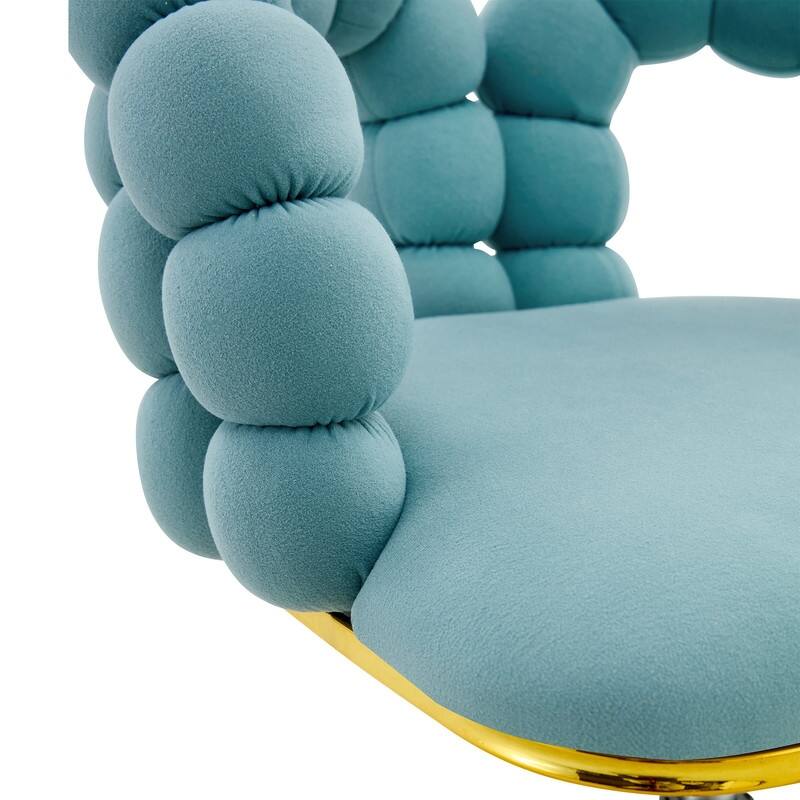 Velvet Bubble Chain Accent Chair with Gold Casters - Modern Sculptural Seating for Living Room & Office