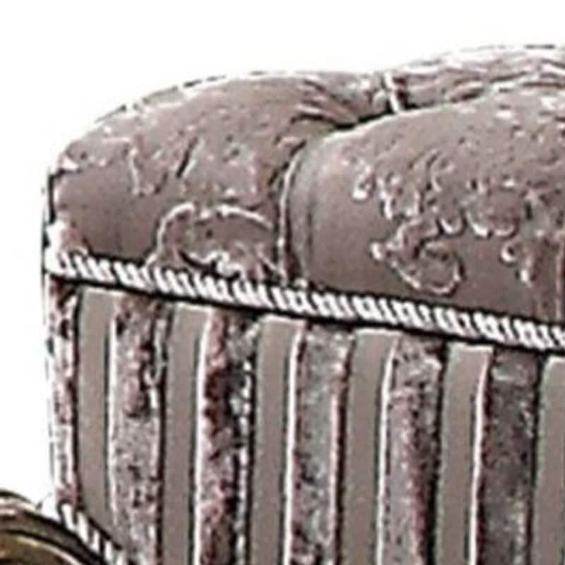 Traditional Style Wood and Poly Resin Vanity Stool, Gray