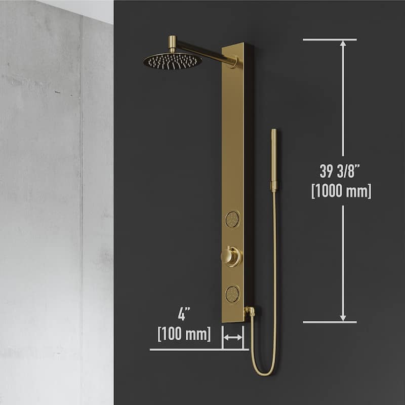 VIGO Gardenia 39" H x 4" W 2-Jet Shower Panel with Round Shower Head
