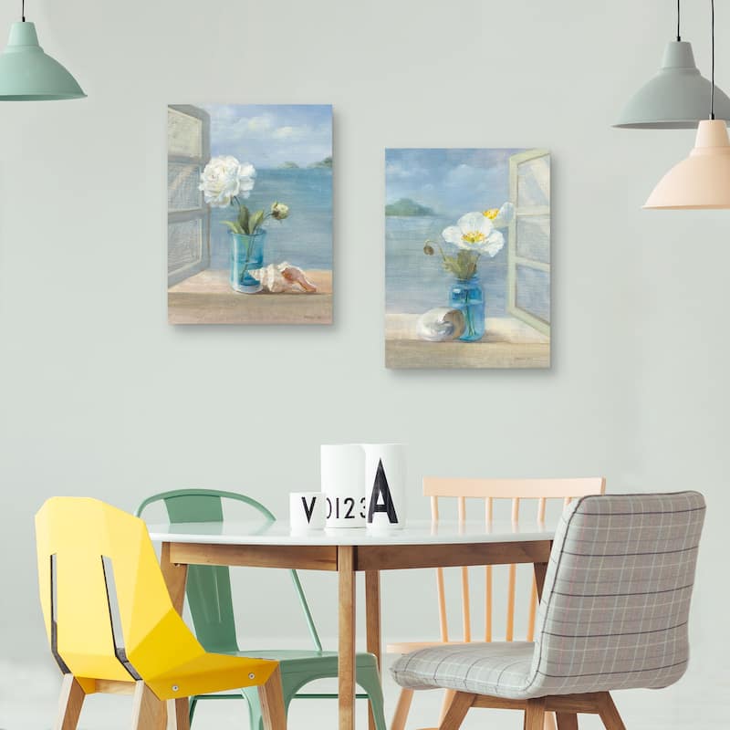 Coastal Florals I, Coastal Florals II by Danhui Nai Canvas Art Prints