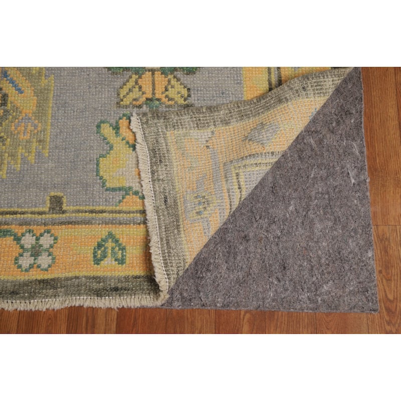 Hand Knotted Oriental 100% Wool Carpet Transitional All-Over Green Oushak Area Rug - 10' 4'' X 8' 7''