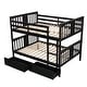 preview thumbnail 9 of 10, Full over Full Bunk Bed with 2 Drawers and Ladder for Bedroom