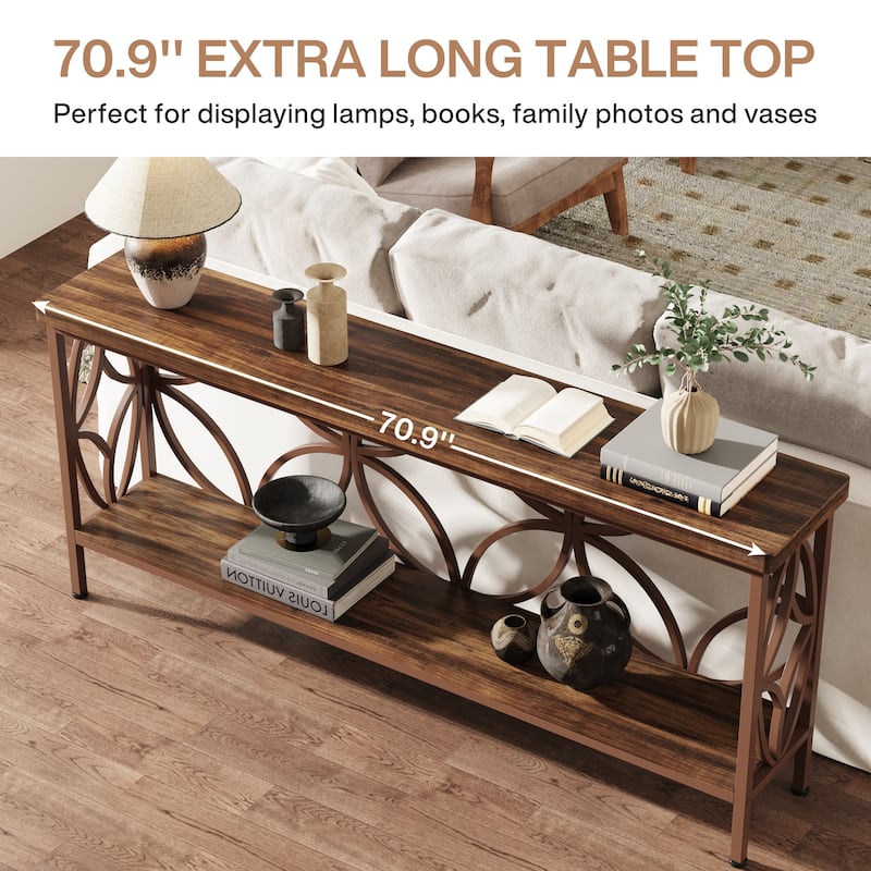 70.9 Inches Narrow Sofa Console Table for Entryway, Living Room