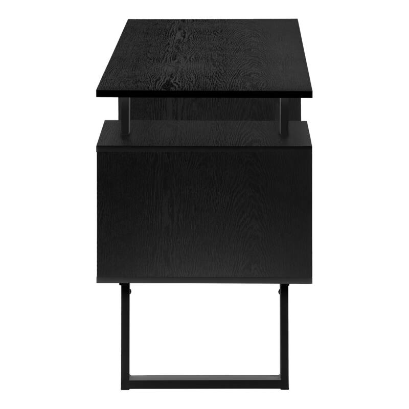 Computer Desk, Home Office, Laptop, Storage, 48"l, Work, Black Laminate, Black Metal, Contemporary, Modern