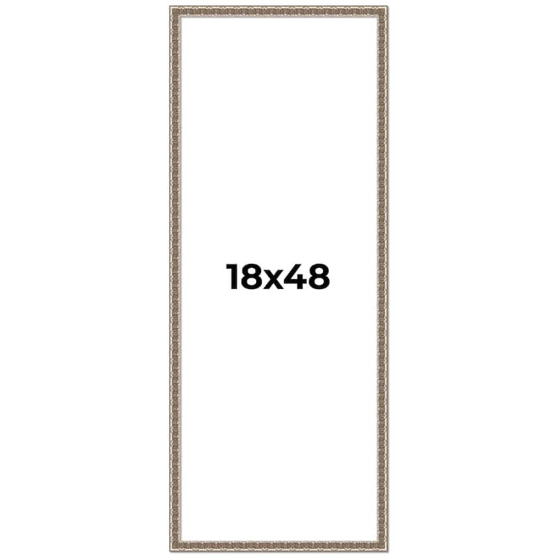 18x48 Frame Silver Versailles Ornate Solid Wood Picture Frame | 1 Inch