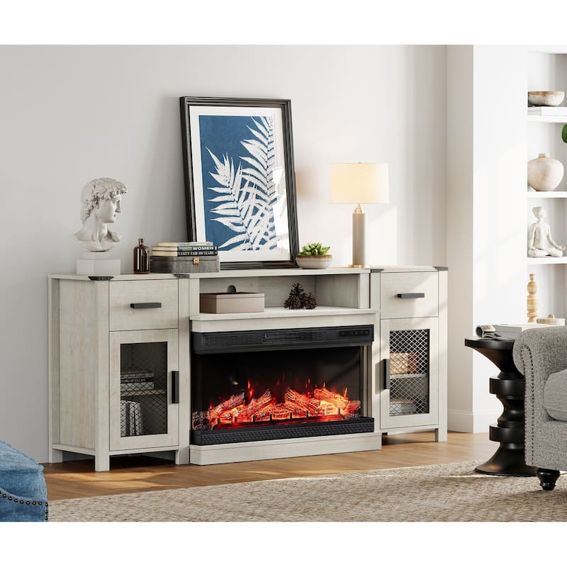 Fireplace TV Shelf Cabinet for Living Room
