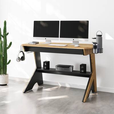 Home Office Computer Writing Desk with Two Cupholders