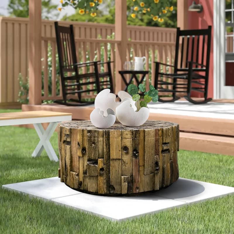 Accent Round Side End Table for Outdoor Patio Garden Indoor Home