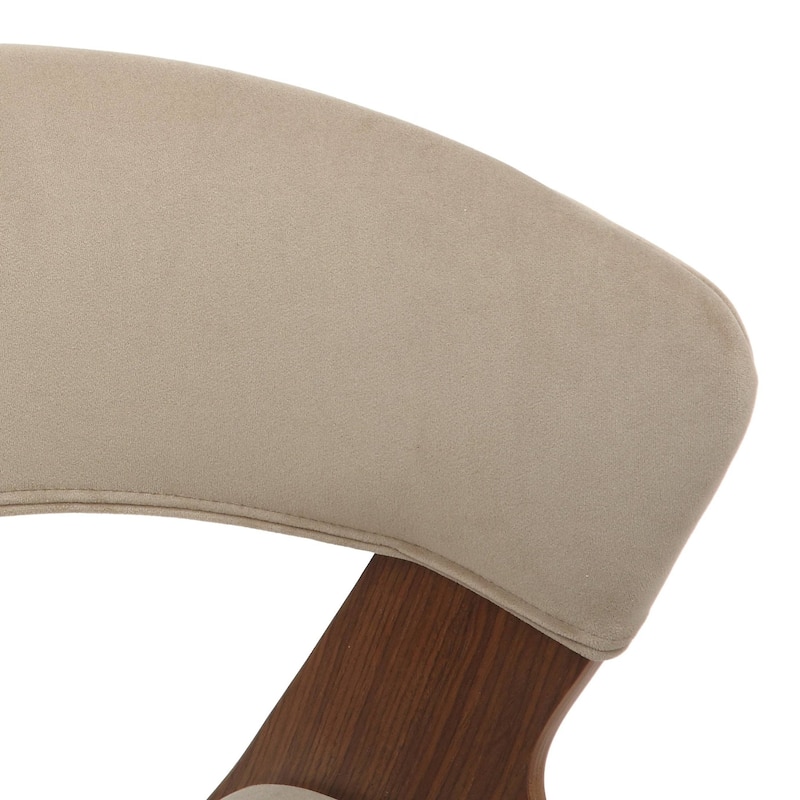 Dining Chair Upholstered in Leather or Velvet in Black Iron with Curved Open-Back Design Side Chair