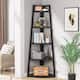 70 inch Tall Corner Shelf, Corner Bookshelf and Bookcase - Full Black