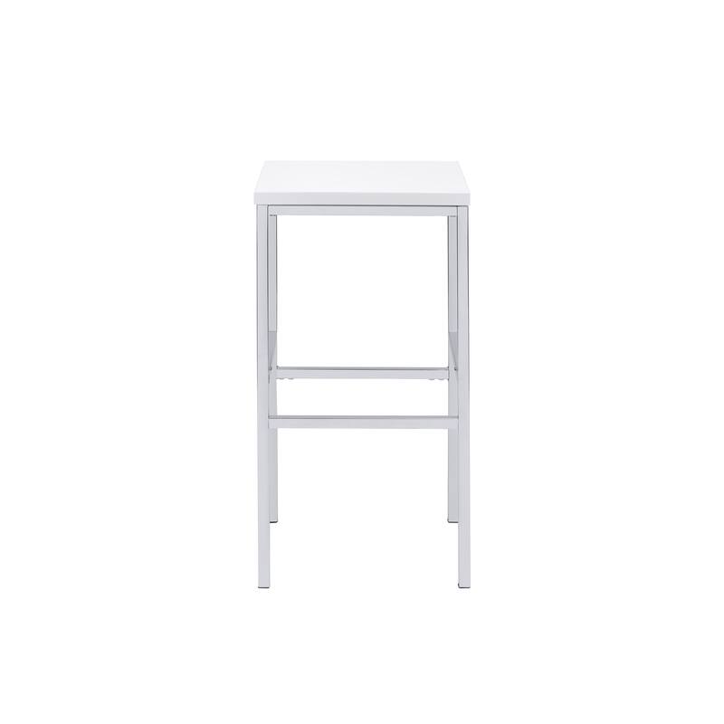 Nimitz White High Gloss and Chrome 5-piece Bar Set
