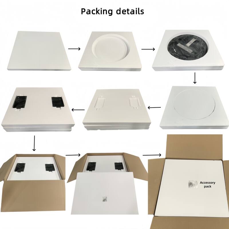 Roomfitters Natural Marble Coffee Table, Round Living Room Table, Solid Stone Modern Center Table, Genuine Marble