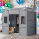 preview thumbnail 2 of 8, Elegant Full Size House Loft Bed With Ladder and Wardrobe, Health and Comfort, Sturdy Construction & Safety Guaranteed, Grey