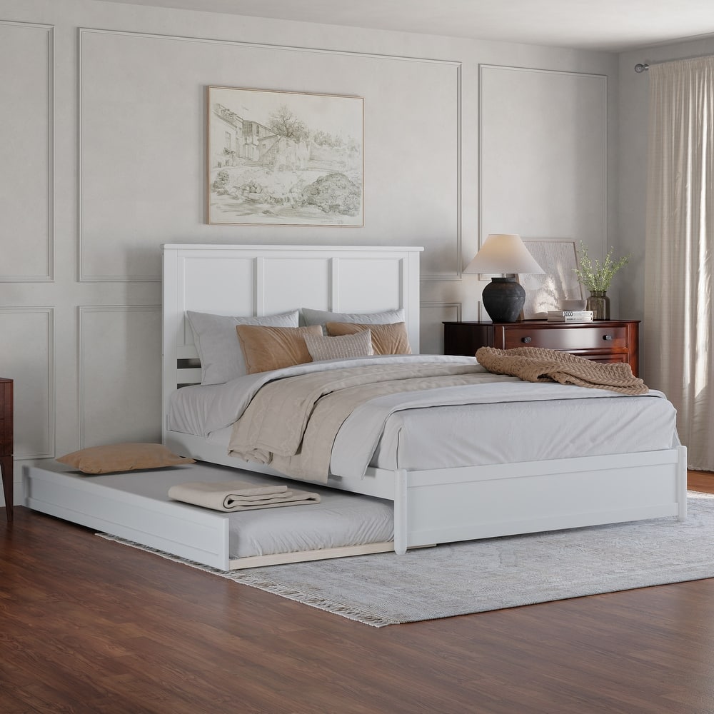 Felicity Platform Bed with Panel Footboard and Twin XL Trundle