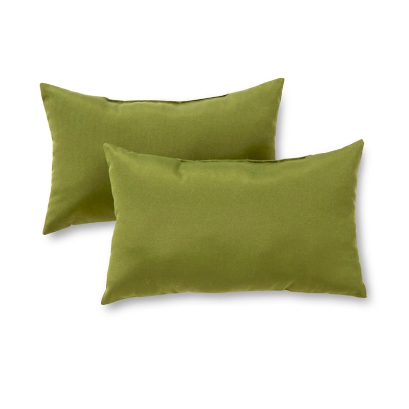 Rectangular Outdoor 12-inch x 19-inch Summerside Green Accent Pillows (Set of 2)