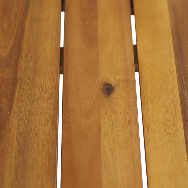 Roomfitters Modern Round Coffee Table with Teak-Style Wood Surface and Sleek Metal Base, Teak