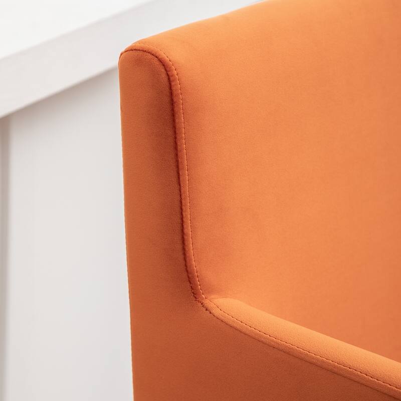 SEYNAR Mid Century Modern Velvet Accent Armrest 27-inch Tall Bar Stool Set of 2 with Metal Frame