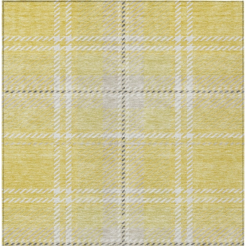 HomeRoots Plaid Transitional Rectangle Outdoor Rug