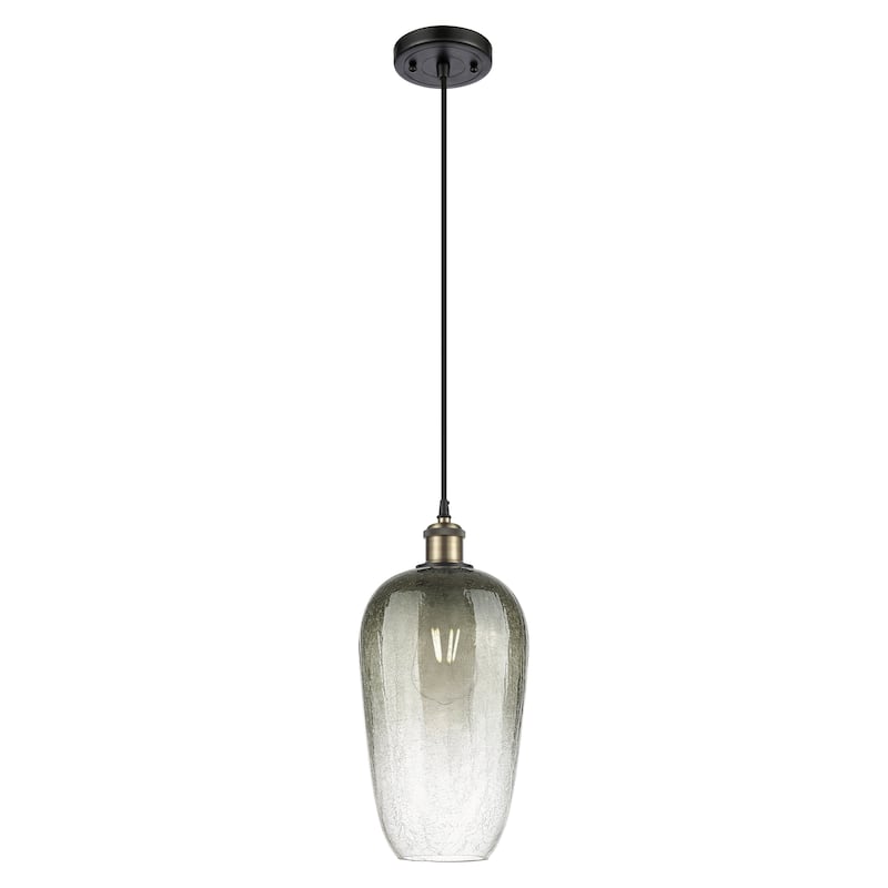Innovations Lighting Endless Possibilities Ballston - Brookhaven Flute - 1 Light 7" Cord Hung Mini Pendant - Slate/Black Antique Brass