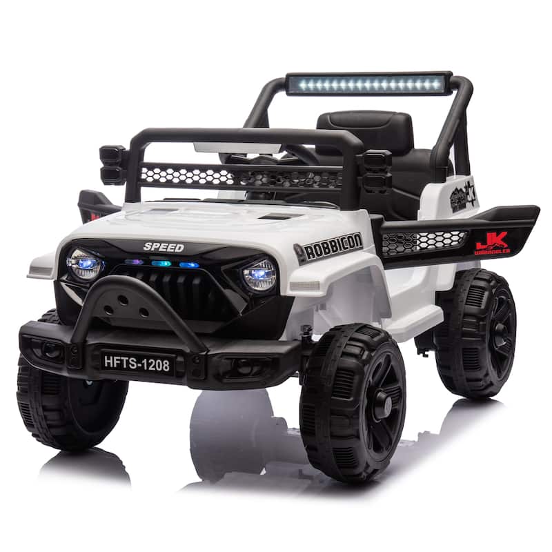 12V Kids Ride On Electric Truck Car W/Parents Control,2WD,4-wheel suspension,Adjustable volume,Microphone jack,Power display,LED