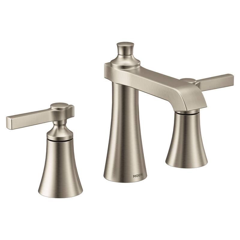 Moen TVS6984 Flara 1.2 GPM Widespread Bathroom Faucet with Pop-Up - Brushed Nickel