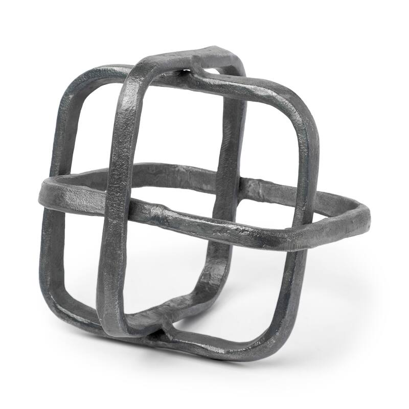 Willem Silver Iron Cube Decorative Object - 8.6L x 8.6W x 8.6H - 8.6L x 8.6W x 8.6H