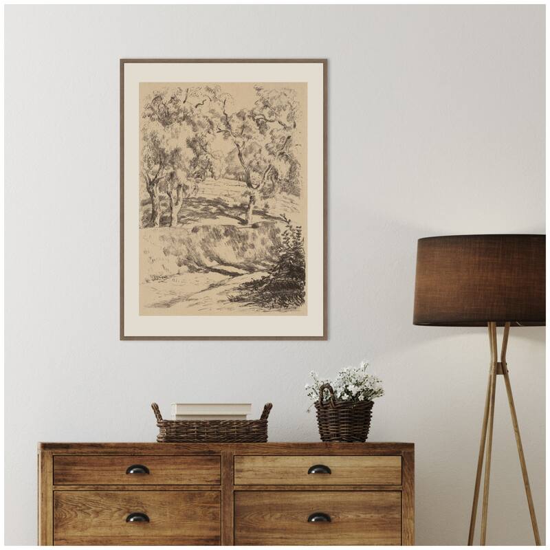 Kate and Laurel Near Brantome 1928 Roger Fry by Nostalgia Prints Framed Canvas Wall Art Print