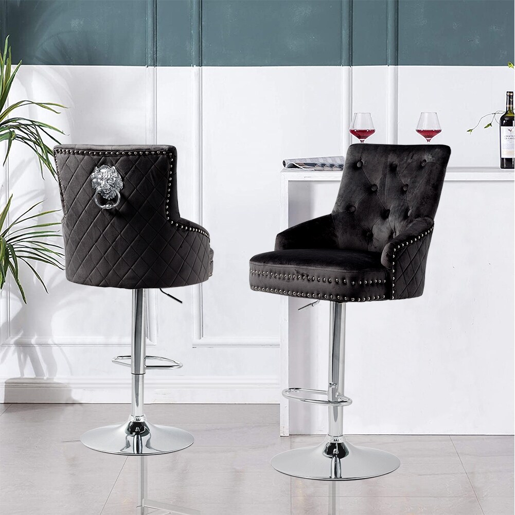 Velvet knocker back bar stools store