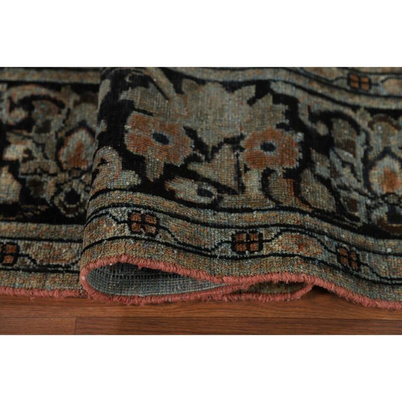 Floral Mahal Antique Persian Area Rug Hand-Knotted Wool Carpet - 9'1" x 12'2"