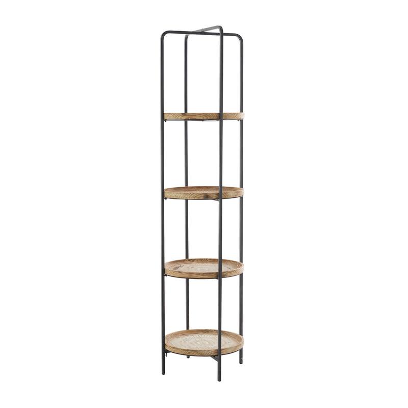 Brown Wood Traditional Shelving Unit
