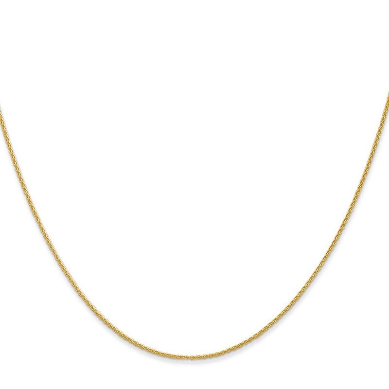 Curata 10k Yellow Gold 0.95mm Parisian Wheat Chain Necklace (Lobster) Options: 16 18 20 24 30