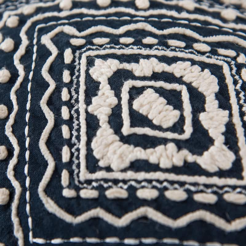 Rizzy Home Geometric Embroidered Throw Pillow